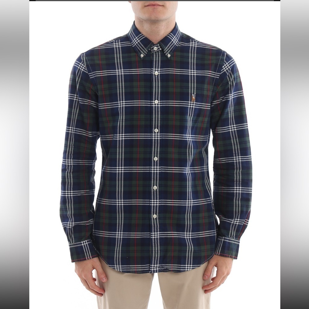 Ralph Lauren Plaid Cotton Button-Down Classic Fit Tartan Shirt Size XL NWOT